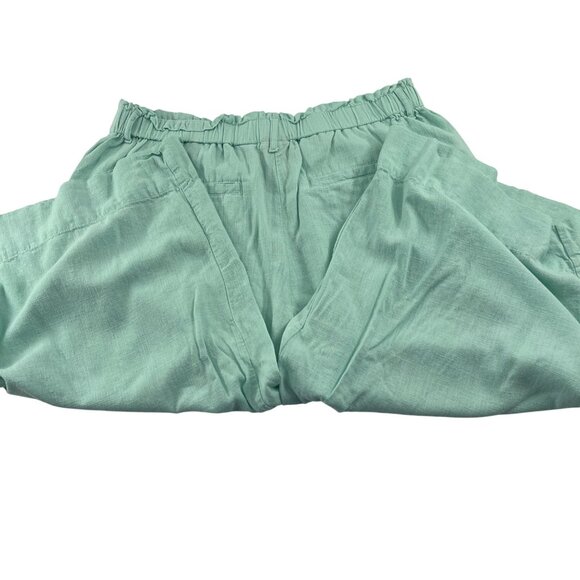 Ruby Rd. Petite Womens Pull-On Capri Pants PL Linen Blend Mint Green - Picture 5 of 5